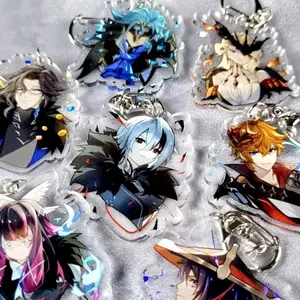 Acrylic Keychain Anime Genshin Impact Fatui Arlecchino, Pantalone, Columbina, Il Dottore, Signora, Tartaglia, Scaramouche