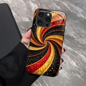 Hypnotic Illusion Glitter Swirl Case Luxury Liquid Gold Cover for iPhone 16 Pro-975
