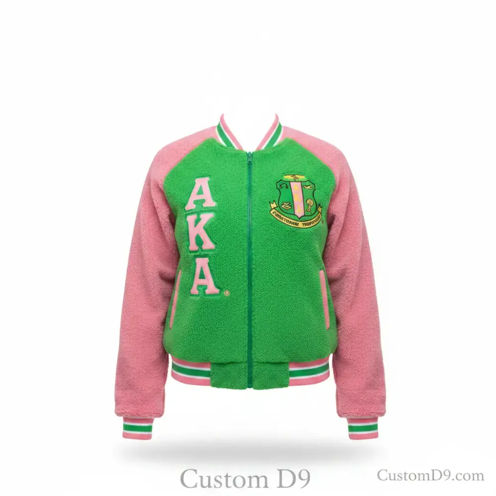 Custom Alpha Kappa Alpha Reversible Sherpa Bomber Jacket – Personalized