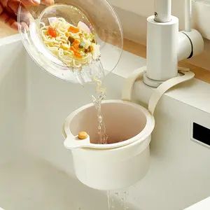 1PCS Sink Draining Basket Hanging Bag Faucet Dishwashing Sponge Storage Shelf Kitchen Supplies Sink Hole-free Hanging Basket