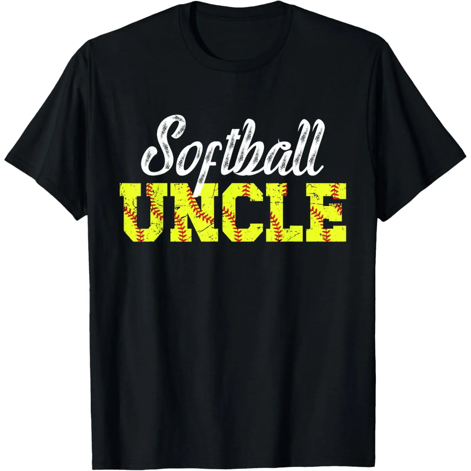 Softball Uncle Of A Softball Player Uncle Casual Short Sleeve Cotton T-Shirt