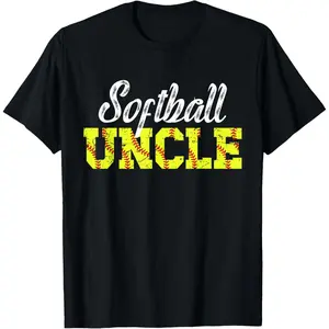 Softball Uncle Of A Softball Player Uncle Casual Short Sleeve Cotton T-Shirt