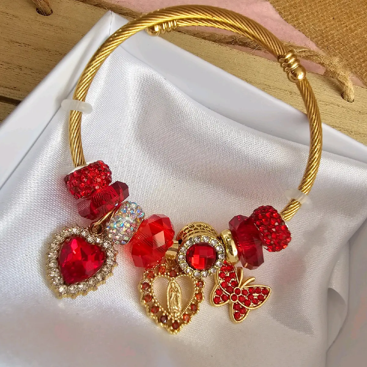 virgencita heart bangle bracelet virgencita heart bangle bracelet