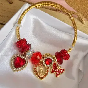 virgencita heart bangle bracelet