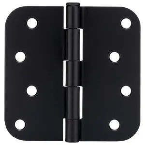 Door Hinge, Matte Black 4" with 5/8" Radius Corners