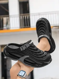 Men's Fashion Hollow Out Sandals, Two-In-One Slip-On Breathable Anti-Slip Slippers, Outdoor Sports Beach Shoes, Sporty Breathable Clogs