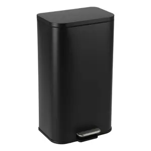 Garvee 3.2 Gallon Kitchen Trash Can, Stainless Steel Trash Bin with Soft-Close Lid and Removable Inner Bucket, Rectangular Trash Can for Office, Bathroom, Living Room