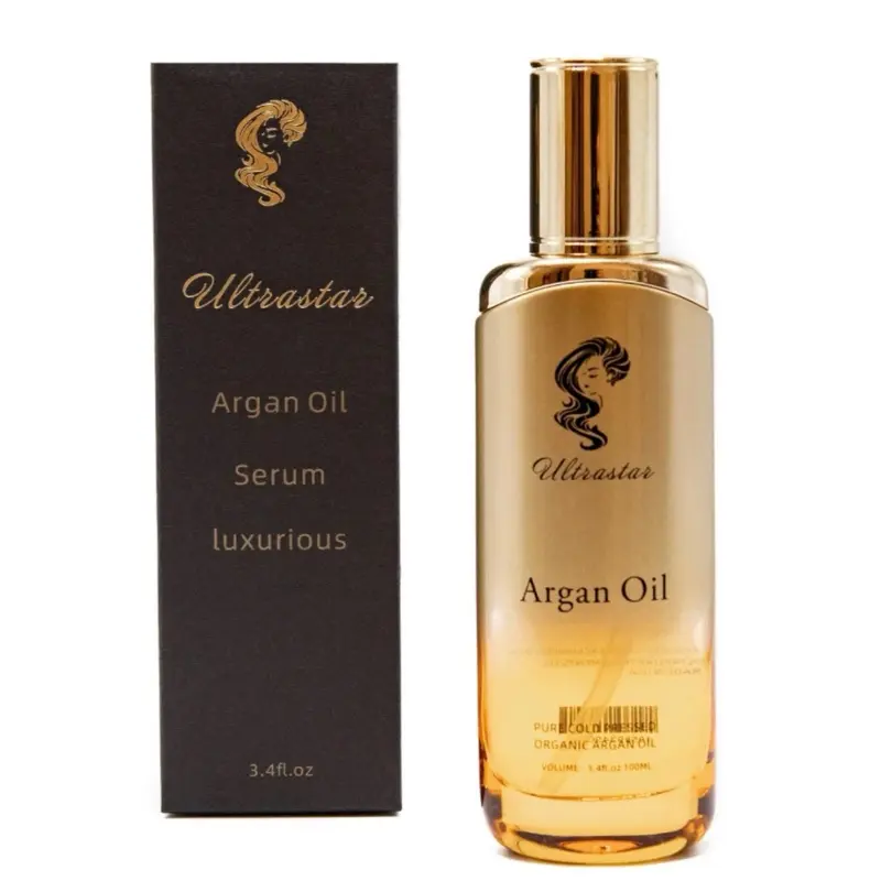 Ultrastar Pure Cold-Pressed Organic Argan Oil 3.4 fl oz Hair & Skin Serum Luxurious Formula Haircare Daily Repair Lightweight