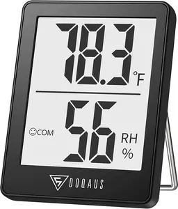 Digital Hygrometer Indoor Thermometer Humidity Meter Room Thermometer with 5s Fast Refresh Accurate Temperature Humidity Monitor for Home, Bedroom, Baby Room, Office, Greenhouse, Cellar (Black)