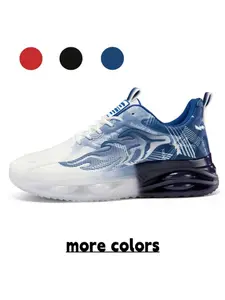 Men's Soft Full Air Cushion Athletic Running Shoes: Breathable Mesh Material, All-Day Standing Comfort Training Sneakers, Running Sports Shoes, Sporty Running Shoes
