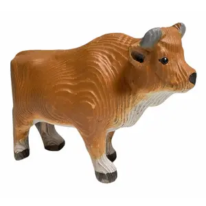 YEEYAYA Wood OX Wood Sculpture Home Decor Wood Statue Wood Figurines Room Decor Hand Carved Farm Animals