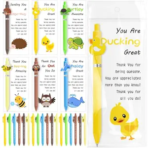Employee Appreciation Gifts Bulk - 30 Pack Inspirational  Ballpoint Pens with Funny Thank You Cards for Coworkers, Teachers, Team & Staff (Multicolor)