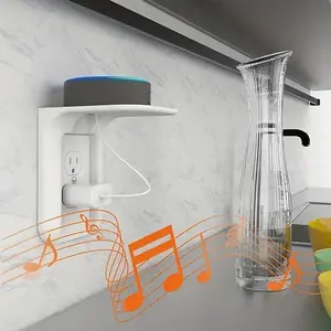 1pc Space-Saving Outlet Shelf Wall Holder - Decorative, Easy to Install, Supports Smart Home Speakers & Devices Up to 10lbs, ABS Material, Ideal for Kitchen & Beyond