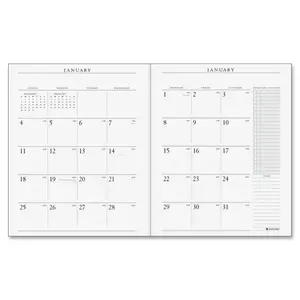 212 MAIN Monthly Calendar Planner Organiser Refill, 9x11 in, Minimalist Clean Layout, Monthly View, Ample Activity Space, White Office Stationery Supplies