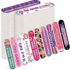 240 Pcs Women's History Month Nail Files Bulk Double Sided Mini Emery Boards Manicure Tools Professional Nail File Shaping Buffing Smoothing Tools for March Women's History Month Supplies Gift