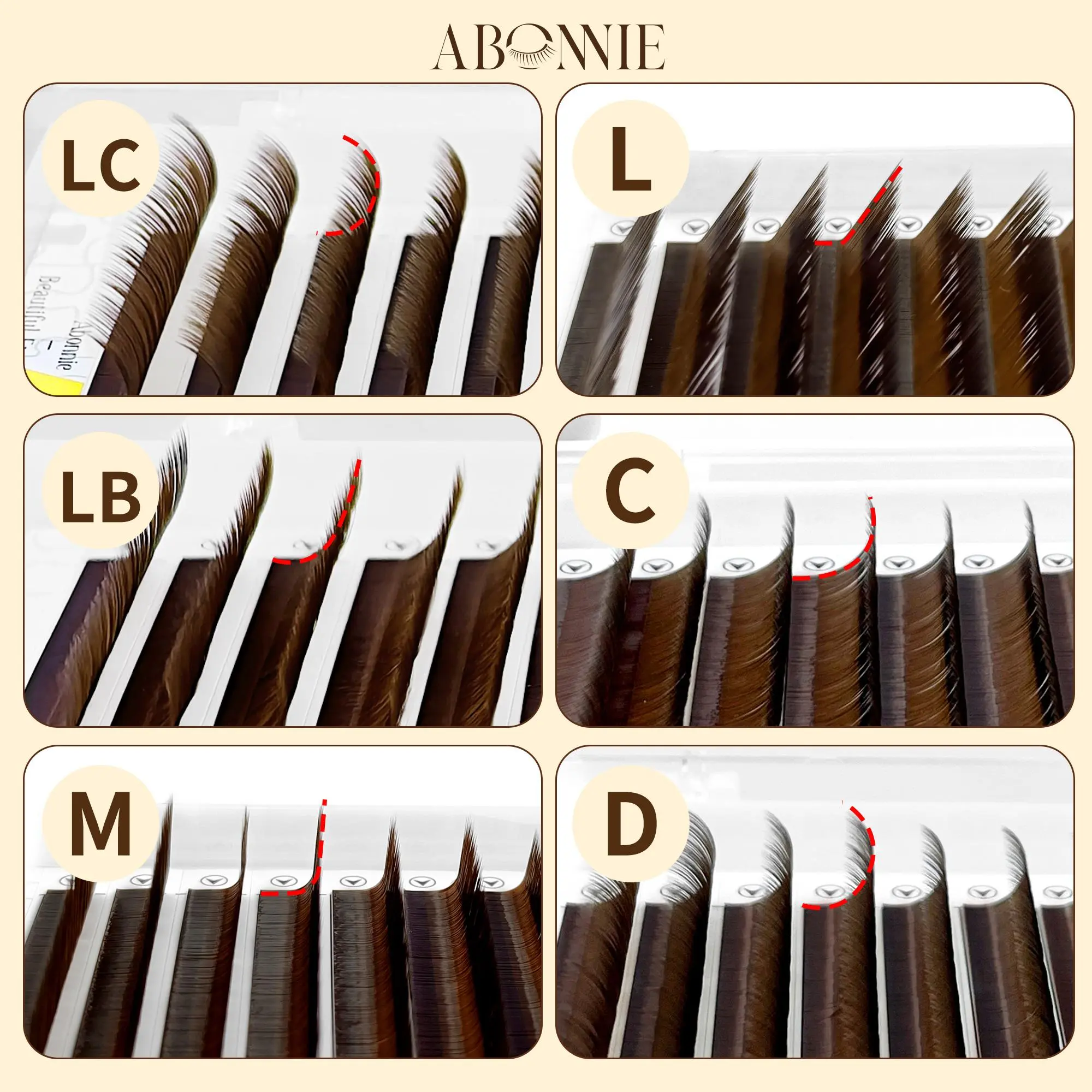 Abonnie LB Lashes Brown Classic Eyelash Extensions Russian Volume Lashes Fluffy Eyelash for Anime Eyelashes 2026 New