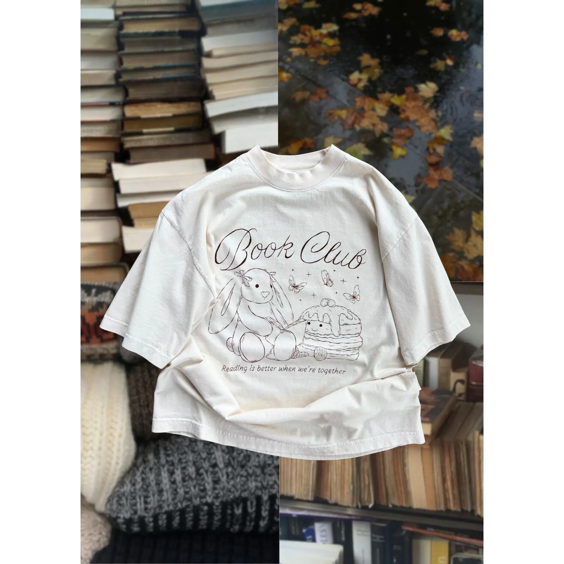 book club tee in cream