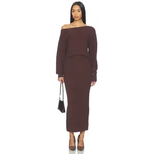 ALL THE WAYS Sybil Maxi Skirt Set in Brown