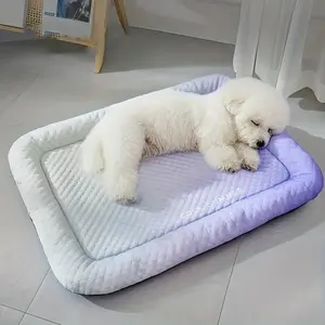 Summer Pet Cooling Mat, Washable Ice Sensation Pad, Non-Slip Dog Cat Bed, Small Medium Breed Use, Summer Cooler Accessory