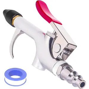Air Blow  Kit, Professional 2-Way Connection Air Nozzle Blow  with Rubber Tip and High Sealability 1/4IN Standard Quick Fitting,  Pneumatic Air Blower  for Dust Cleaning