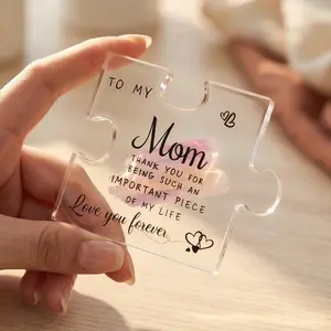 Mid Year Sale Restock & SummerWins Deals for You: High-Quality Acrylic Puzzle Plaque – 10cm x 8.5cm Desk Decor for Mom, Birthday Gift
