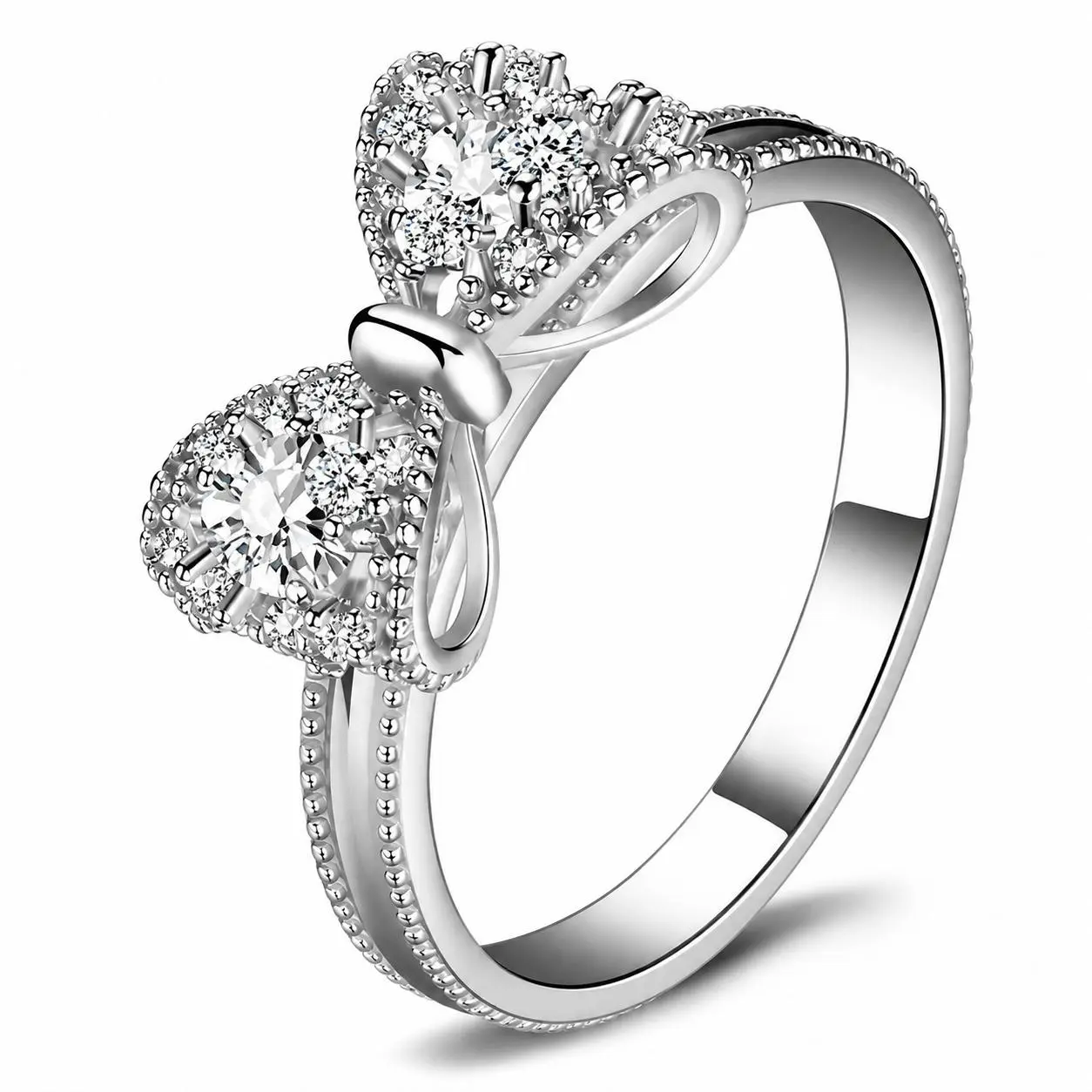 Sterling Silver Matching Engagement Promise Rings for Couples, Romantic Women's Ring with Synthetic Diamond, Valentine's Day Gift Set, Valentine’s Gift, Diamond Embellished Rings