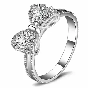 ARKENIA Sterling silver promise ring set with cubic zirconia, suitable as a gift for girls or couples, perfect for daily wear Valentine’s Day Gift.