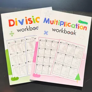 Math Practice Book Set for Multiplication & Division, Educational Math Learning Tools, Ideal for Home Schooling, 2-Piece Collection