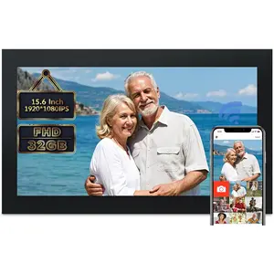 Frameo Digital Picture Frame, 15.6 inch Large Digital Photo Frame WiFi, 1920 * 1080 FHD  Screen 32GB Storage?Auto-Rotate?Wall Mountable?Easily Share Photos and Videos, Birthday, Wedding, for Mom
