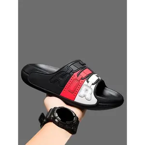 Men’s colorblock slides, trending sandals? Casual comfortable non-slip slides for indoor and outdoor wear, breathable comfortable sports slides for daily wear, men’s shoes, shoes for men