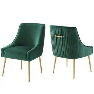 Modway Discern Pleated Back Upholstered Performance Velvet Dining Chair Set of 2