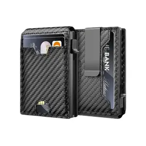 Minimalist Carbon Fiber Pattern Card Holder, Stylish Wallet Cards, Slim Leather Slots Credit Card Holder Wallets, Rfid Blocking Wallet for Men, Card Covers, Business Style Wallets, Cardholder