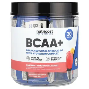 Nutricost Performance, BCAA+, Raspberry Lemonade, 20 Packets, 0.5 oz (14 g) Each
