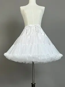 Ballet Style Mesh Tutu Skirt, 2-Layer Puffy Petticoat, Loose-Fit Short Skirt for Dance, Party, Wedding Dress