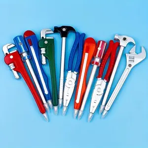 11-Piece Tool-Shaped Ballpoint Pen Set, Creative Stationery Gift Pens, Cartoon Wrench Pliers Screwdriver Hammer Design Pens