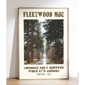 Mac Music Poster, 70's Vintage Wall Art, Song Lyrics Print, Gift For Music Lover Decor Photo