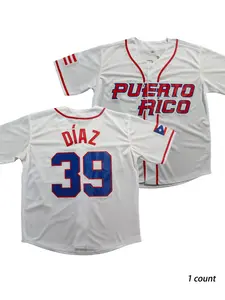 Edwin Diaz 39 Puerto Rico National Team Baseball Jersey, Mesh Jersey, Breathable Comfort, Ideal for Sports Clubs, Schools, Training, Daily Wear