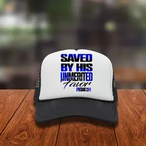 DTF Hat Patch- Saved By His Unmerited Favor