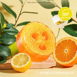 Handmade Essential Oil Soap with Built-in Loofah Sponge Body Exfoliating Moisturizing Bath Bar