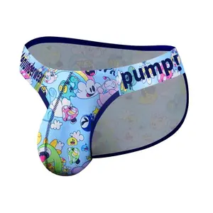 Sexy high top men's triangular underwear cartoon graffiti low waist lifting buttocks without side wings men's sports underwear