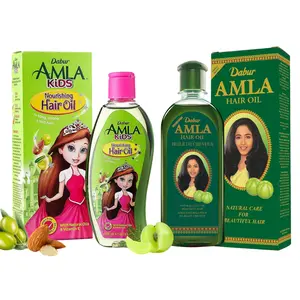 Dabur amla and kids amla Nourishing Hair Oil for Long Strong & Soft Hair - 100% Natural Formula with Olive & Almond Enriched with Oil & Vitamin E for Beautiful Haircare