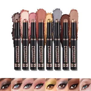 Silky Cream Eyeshadow Sticks, Waterproof Long Wear Eye Color Set for Quick Application at Work or Parties