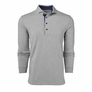 Apache Long Sleeve Polo - Light Grey Heather | Greyson Clothiers