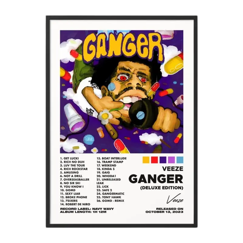 2 Color Options - Ganger (Deluxe Edition) by Veeze Album Poster No Frame / Album Cover Poster / Music Gift / Music Wall Decor / Album Art / Decor Home