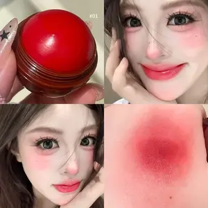 HERORANGE Spherical Juice Blush Cream, suitable for lips and cheeks, waterproof and sweatproof, highly pigmented, universal shade, brightening effect, matte and moisturizing, suitable for all skin tones, Makeup