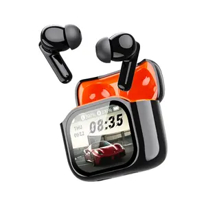 Wireless Earbuds, Bluetooth 5.4 Headphones with Multifunctional Touch Screen, 48H Bass Stereo Ear Buds with ANC/ENC Noise Cancelling/Transparency Mode, IPX7 Earphones with 5 EQ Modes，AI 156+ languages，No subscription required version