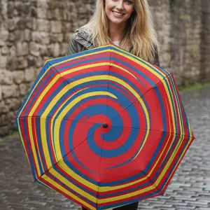 Super Hero Comic Spiral Umbrella - Red Yellow Blue | Gift