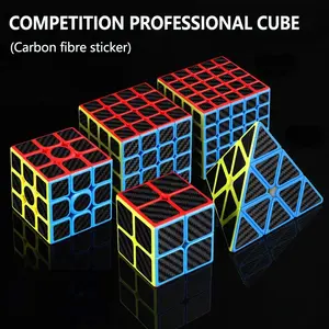 Sengso Carbon Fiber Magic Cube 2x2 3x3 4x4 5x5, Smooth Sticker Series Puzzle Toy, Educational Kids Intelligence Toy, Competition Toy, Durable