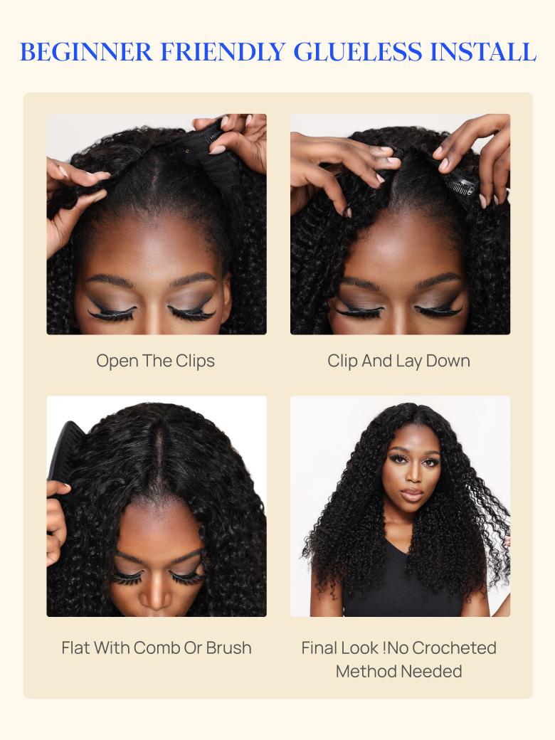 Nadula Upgraded EasiContour Yaki Straight V Part Human Hair Wig Natural Looking Beginner Friendly Glueless Wig TikTokShopStockUp SpringStatements