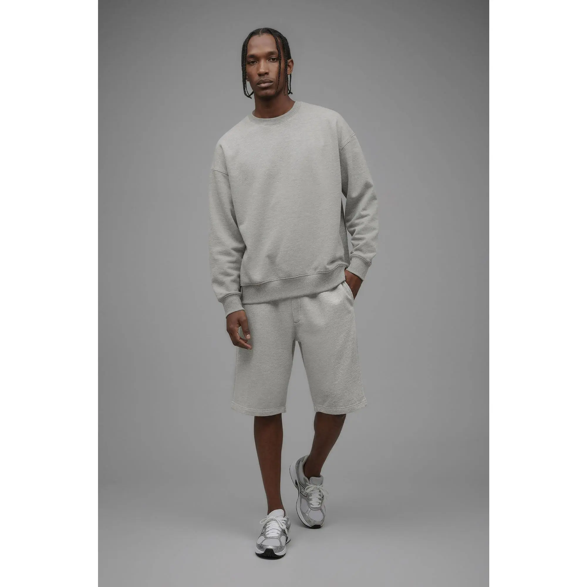 410 Oversized Crewneck - Heather Grey 410 Oversized Crewneck - Heather Grey